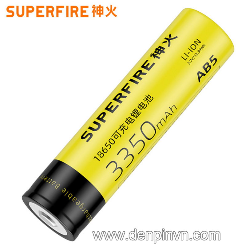 Pin sạc 18650 SUPERFIRE AB5 3.7V 3350mAh Pin sạc 18650 SUPERFIRE AB5 3.7V 3350mAh
